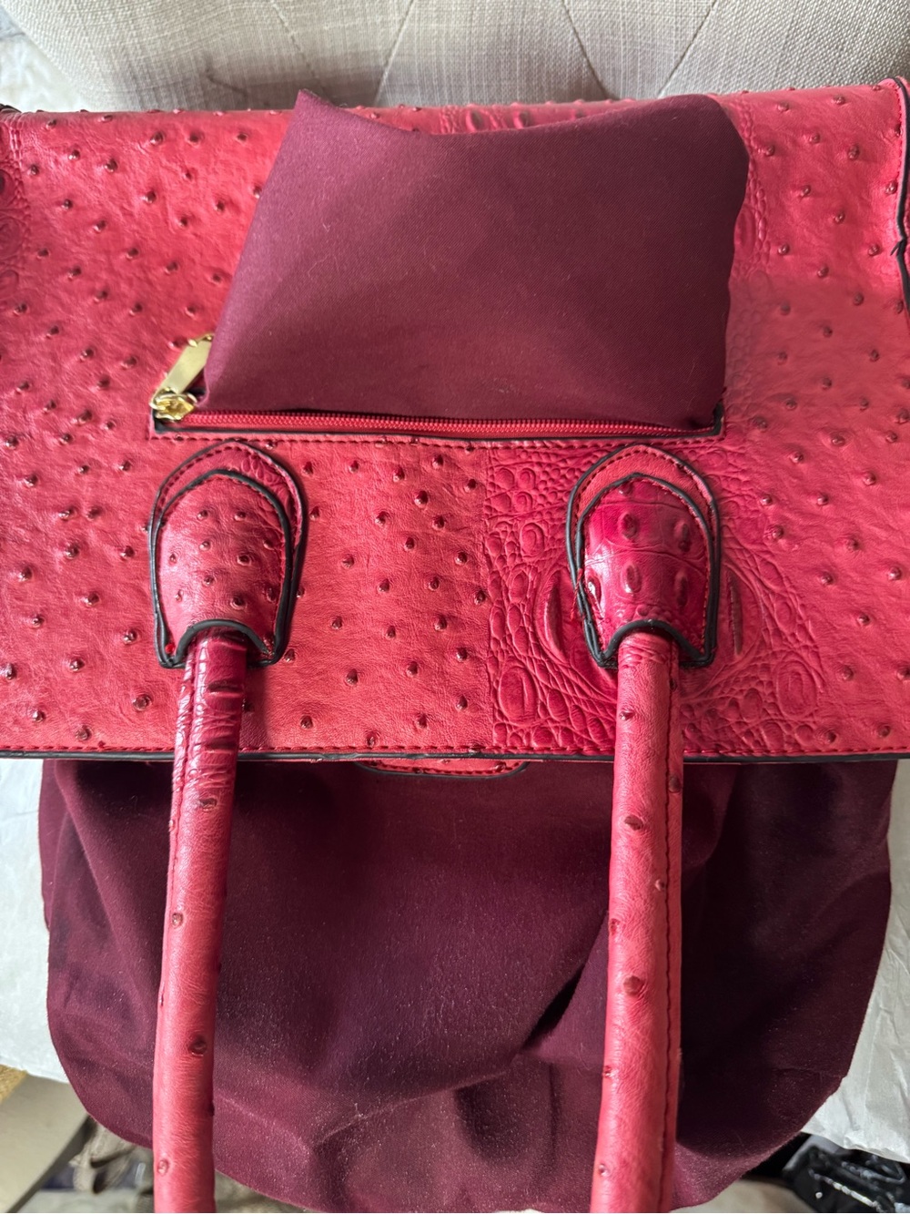 kate spade Pink, Red & Silver Striped Leather Tote - Picture 5 of 7